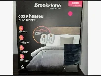 Brookstone Cozy Heated Plush Blanket King 1