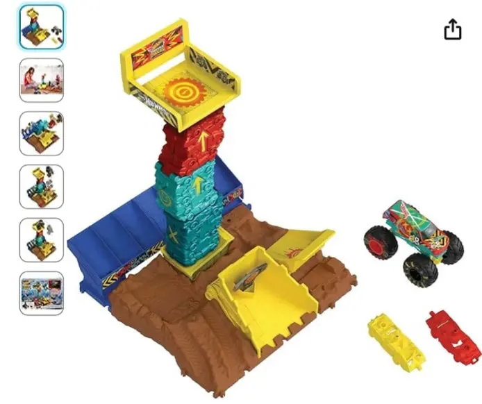 Hot Wheels Monster Trucks Arena Smashers Demo Derby Car Jump Challenge, 1