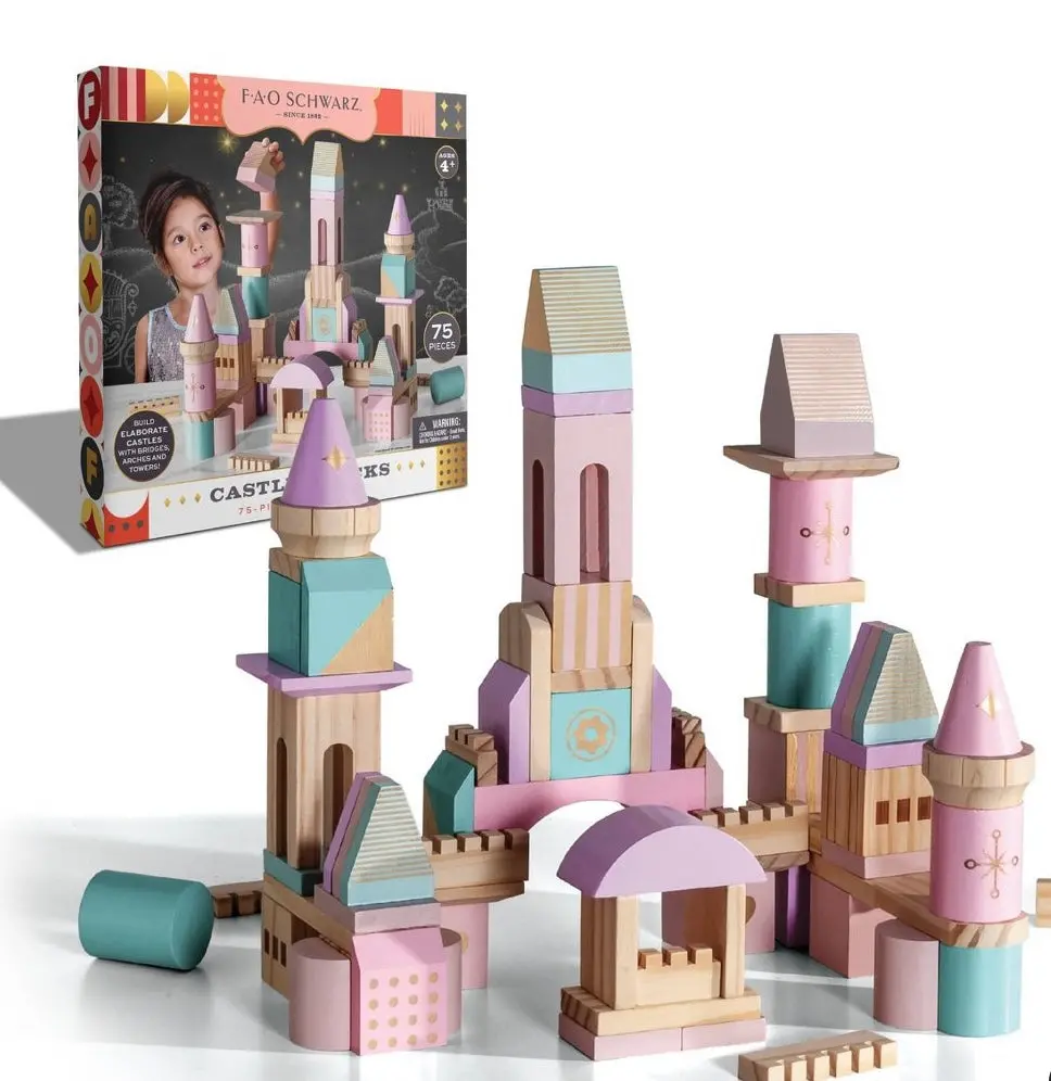 Schwarz Medieval Princesses Wooden Castle Building
Blocks Set - 75Pc 1