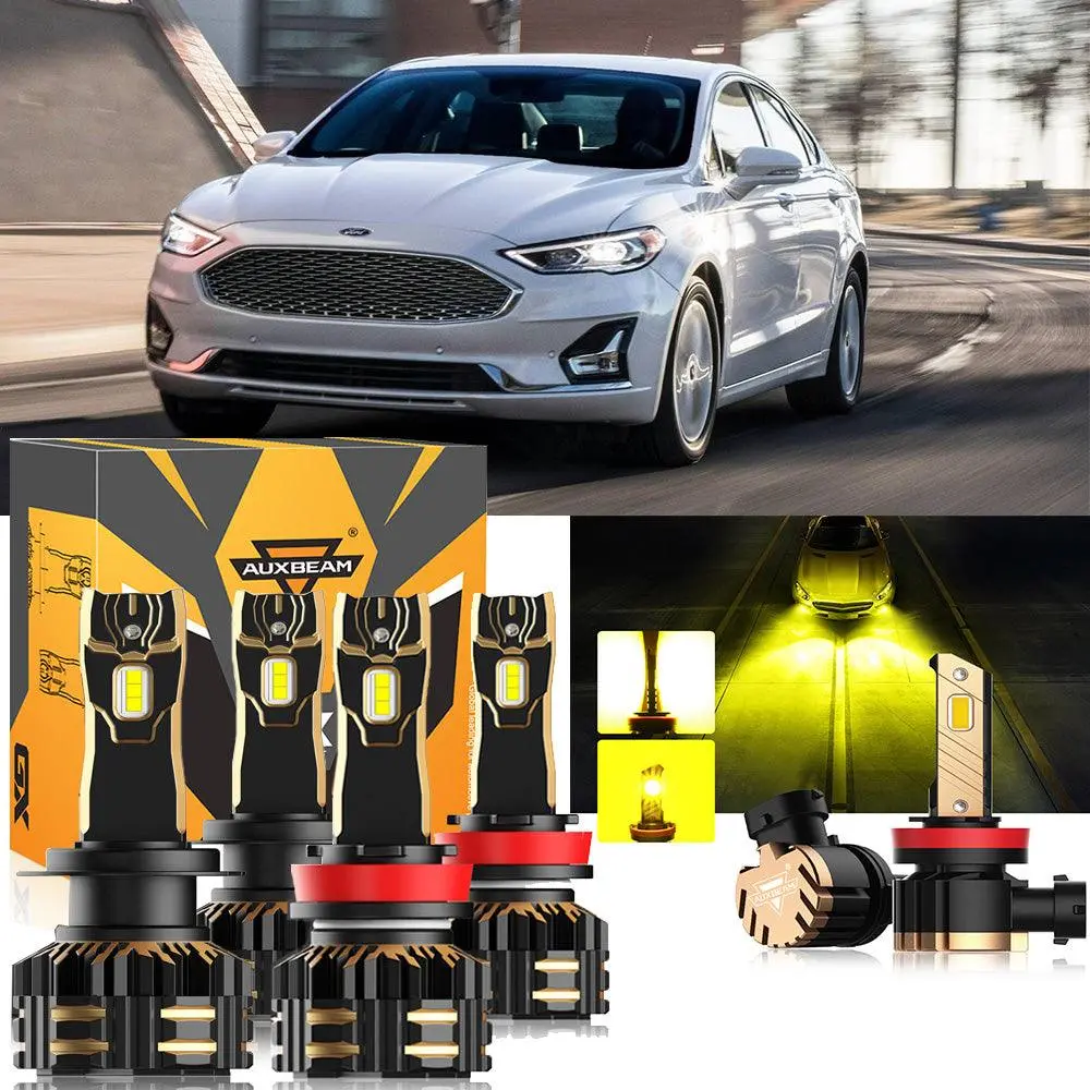 For 2006-2017 Ford Fusion H7 H11 Led Headlight Bulbs Bundle 8