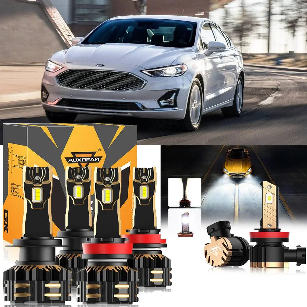 For 2006-2017 Ford Fusion H7 H11 Led Headlight Bulbs Bundle 1