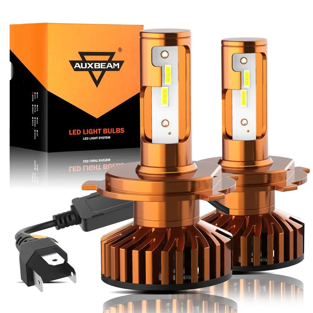 H4/9003 Led Headlight Bulbs 52W 10000Lm F2 Series Mini Size 6500K Cool White |  2 Bulbs 1