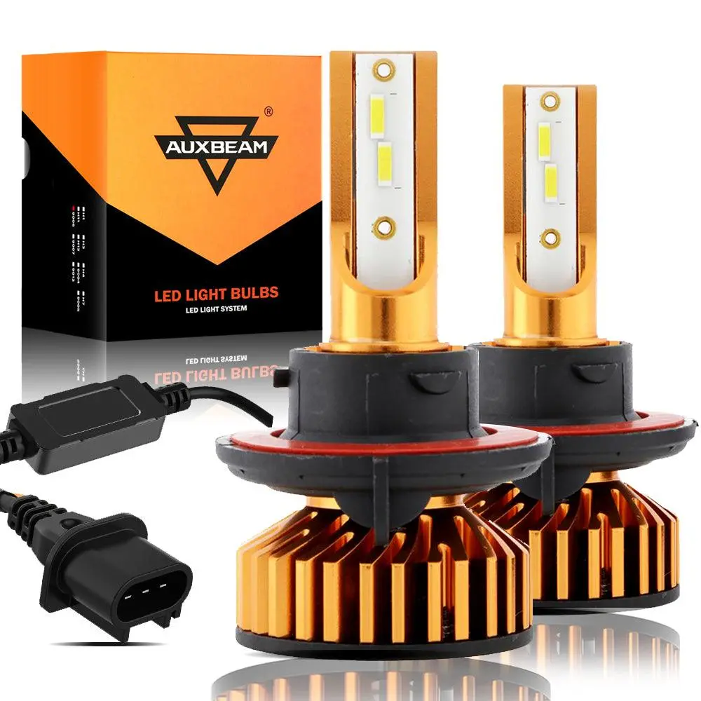 H13 Led Headlight Bulbs 52W 10000Lm F2 Series Mini Size 6500K Cool White |  2 Bulbs 1
