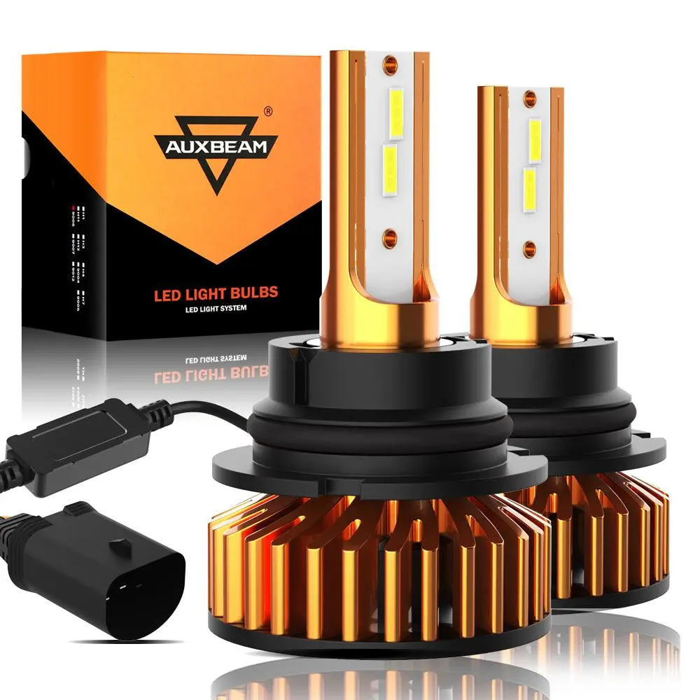 9007 Led Headlight Bulbs 52W 10000Lm F2 Series Mini Size 6500K Cool White |  2 Bulbs 1