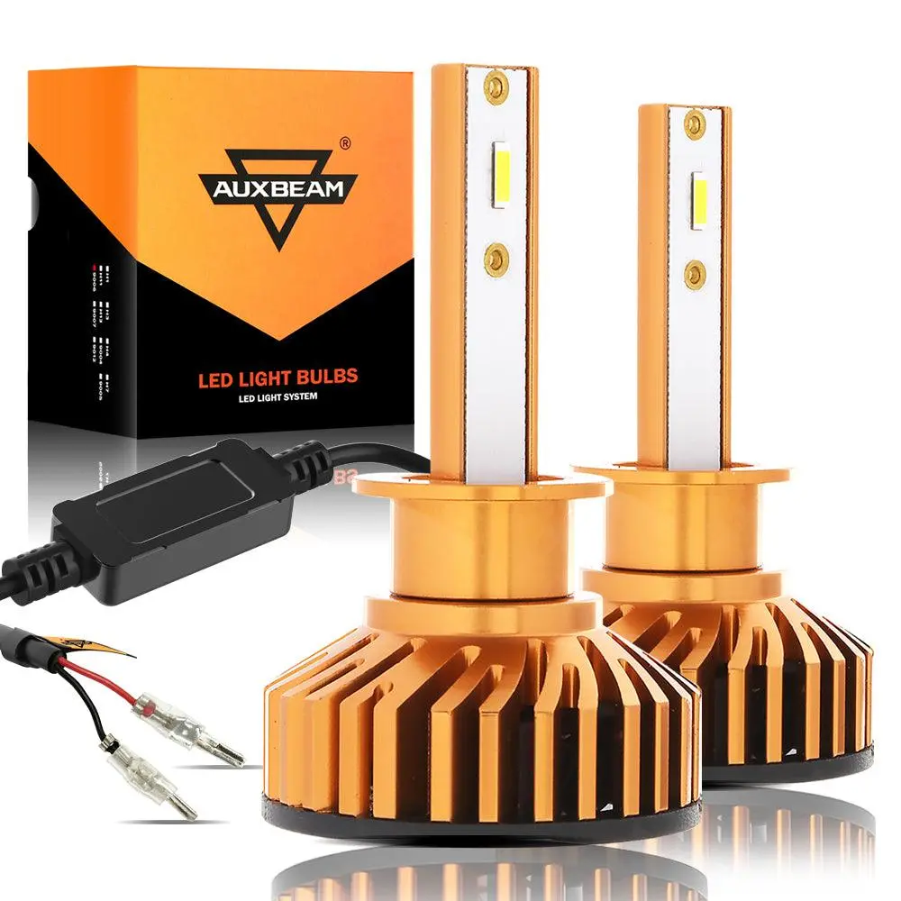 H1 Led Headlight Bulbs 52W 10000Lm F2 Series Mini Size 6500K Cool White |  2 Bulbs 1