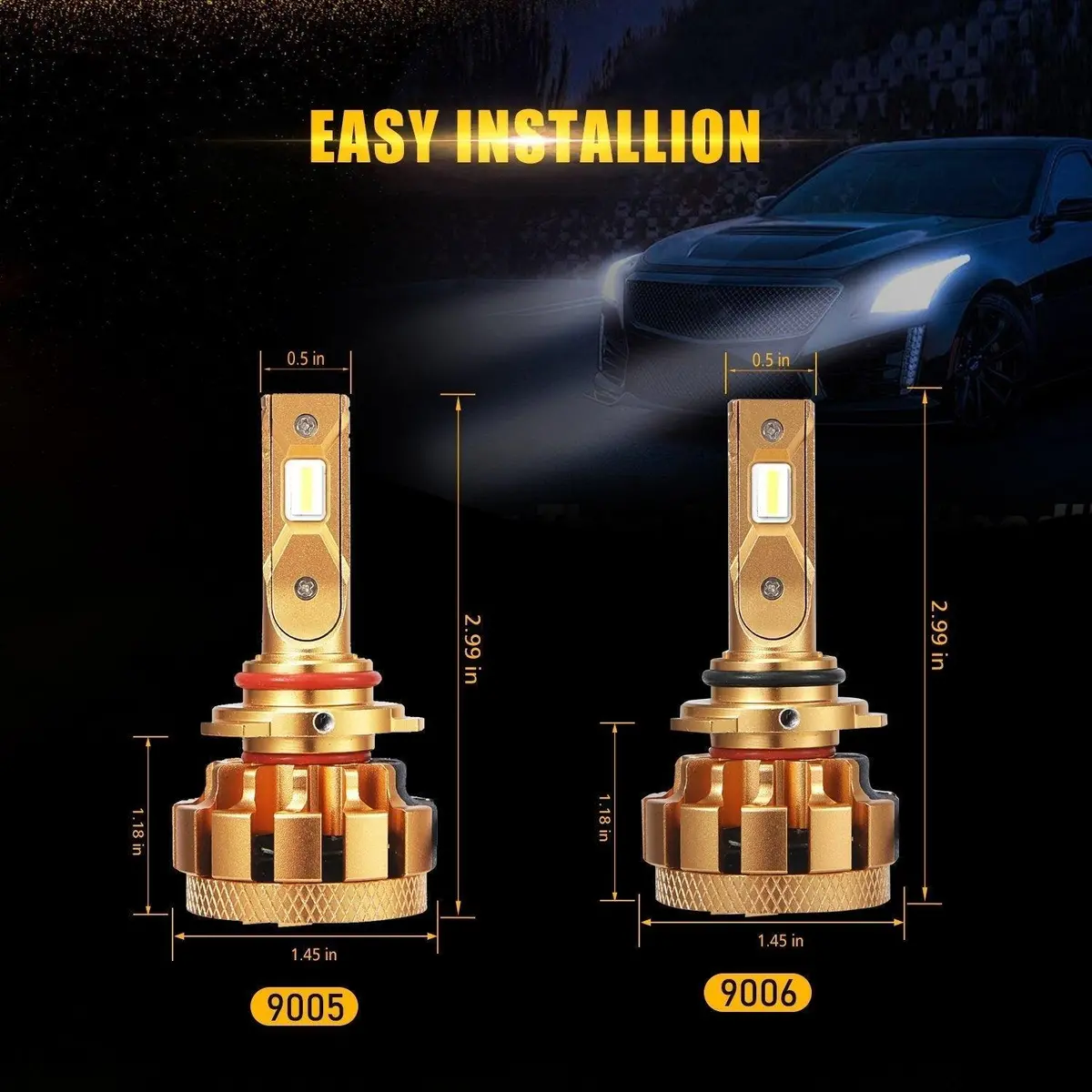 For 2003-2006 Gmc Sierra 1500 (Base Ht Sl Sle Slt Wt Hybrid) F-16 Plus Series Built-In Canbus Automotive Grade 14000Lm Led Light Bulbs High Low Beam Bundle 9