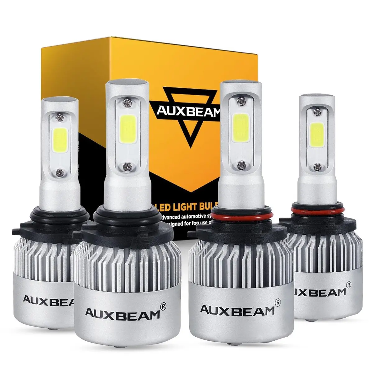 9005+9006 Led Headlight Bulbs 72W 8000Ml S2 Series Super Brightest Cob 6500K Cool White | 4 Bulbs 1