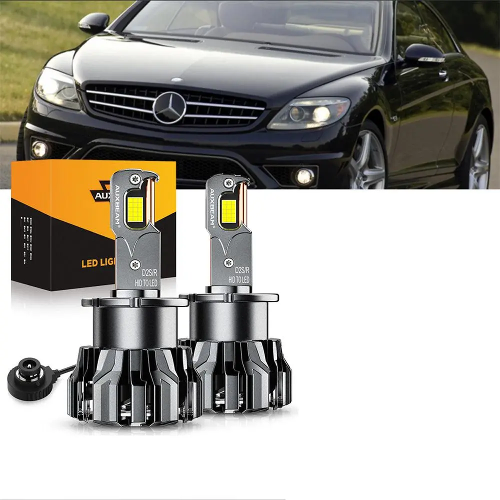 For 2008-2009 Mercedes-Benz Cl63 Amg With Hid Headlamps Led Light Bulbs High Low Beam Bundle 3