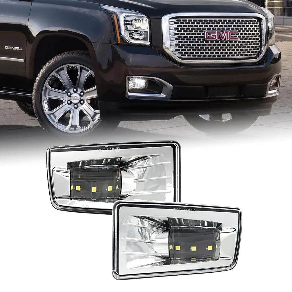 (2Pcs/Set) 36W Chrome Led Fog Lights 5202 For Gmc Yukon 2015-2016 1