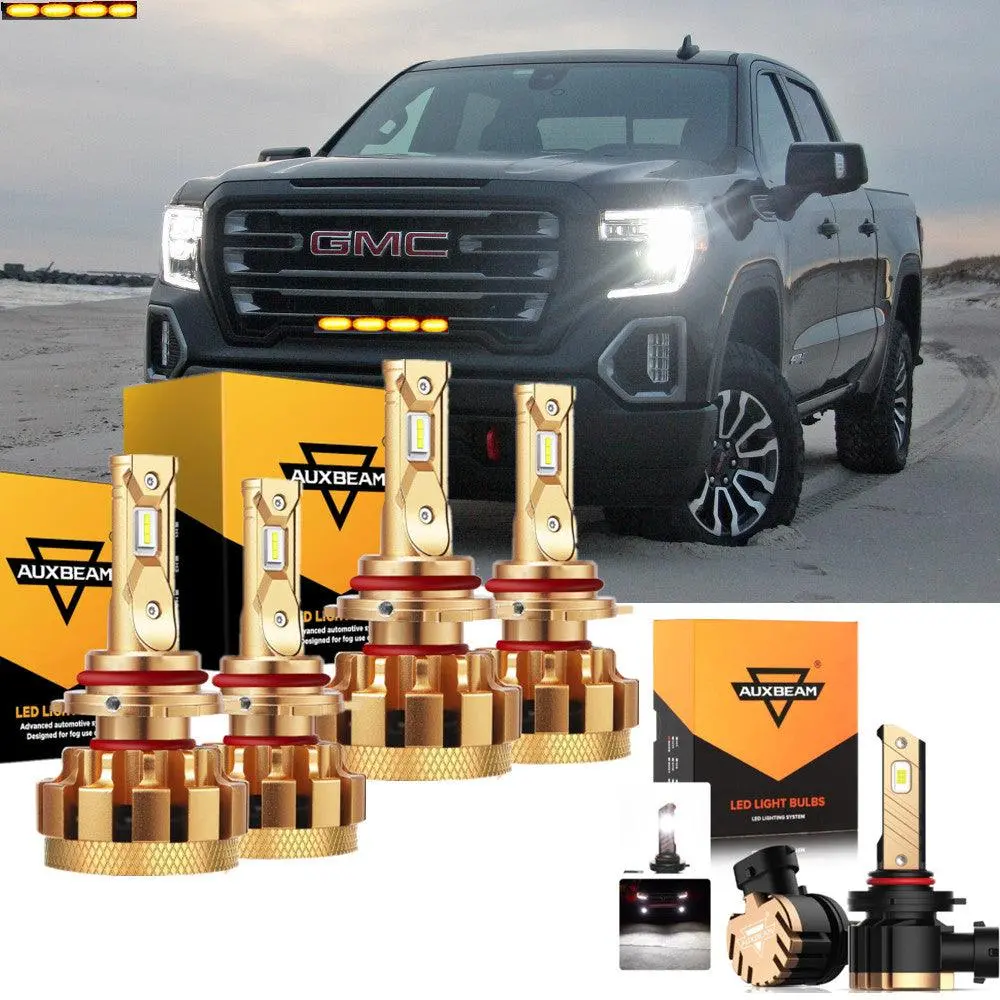 For 2003-2006 Gmc Sierra 1500 (Denali) F-16 Plus Series Built-In Canbus Automotive Grade 14000Lm Led Light Bulbs High Low Beam Bundle 1