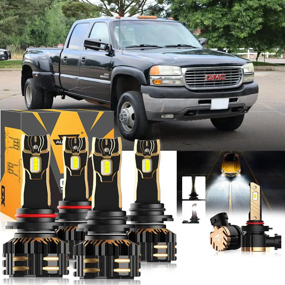 For 2003-2006 Gmc Sierra 3500 9005 9006 Led Headlight Bulbs Bundle 1