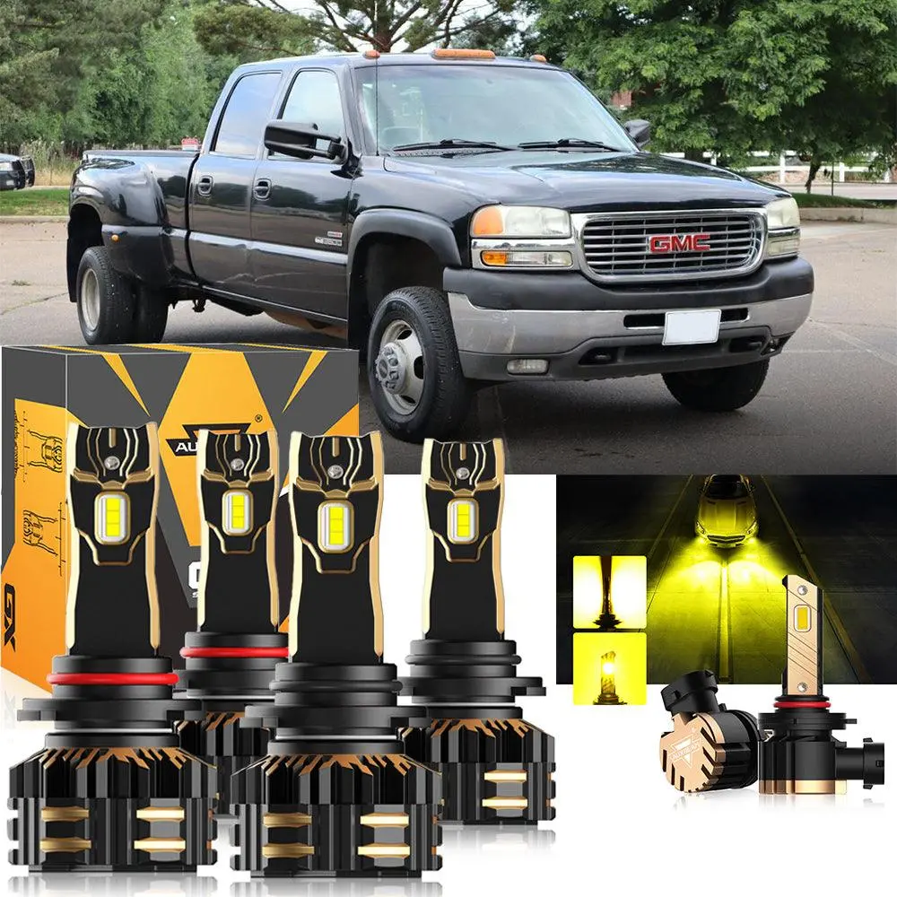 For 2003-2006 Gmc Sierra 3500 9005 9006 Led Headlight Bulbs Bundle 12