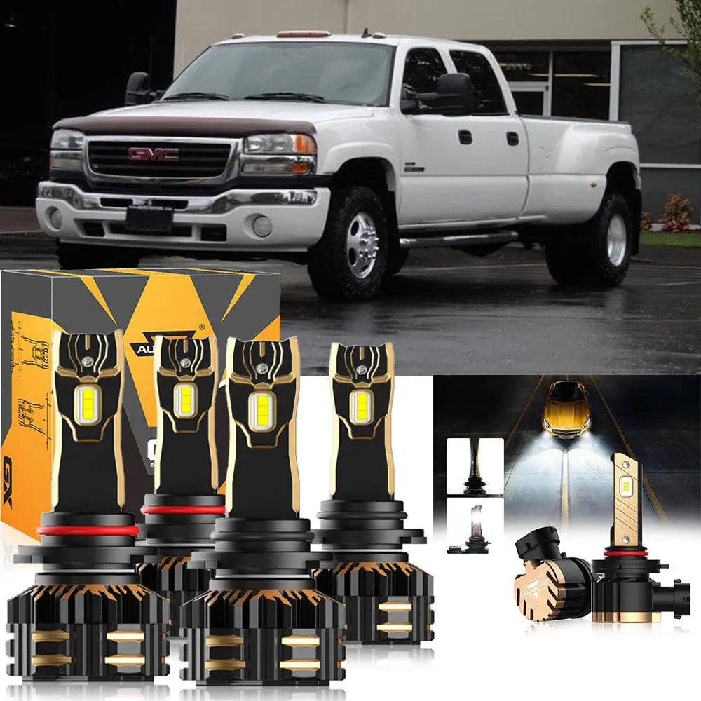 For 2007 Gmc Sierra 3500 Classic 9005 9006 Led Headlight Bulbs Bundle 1