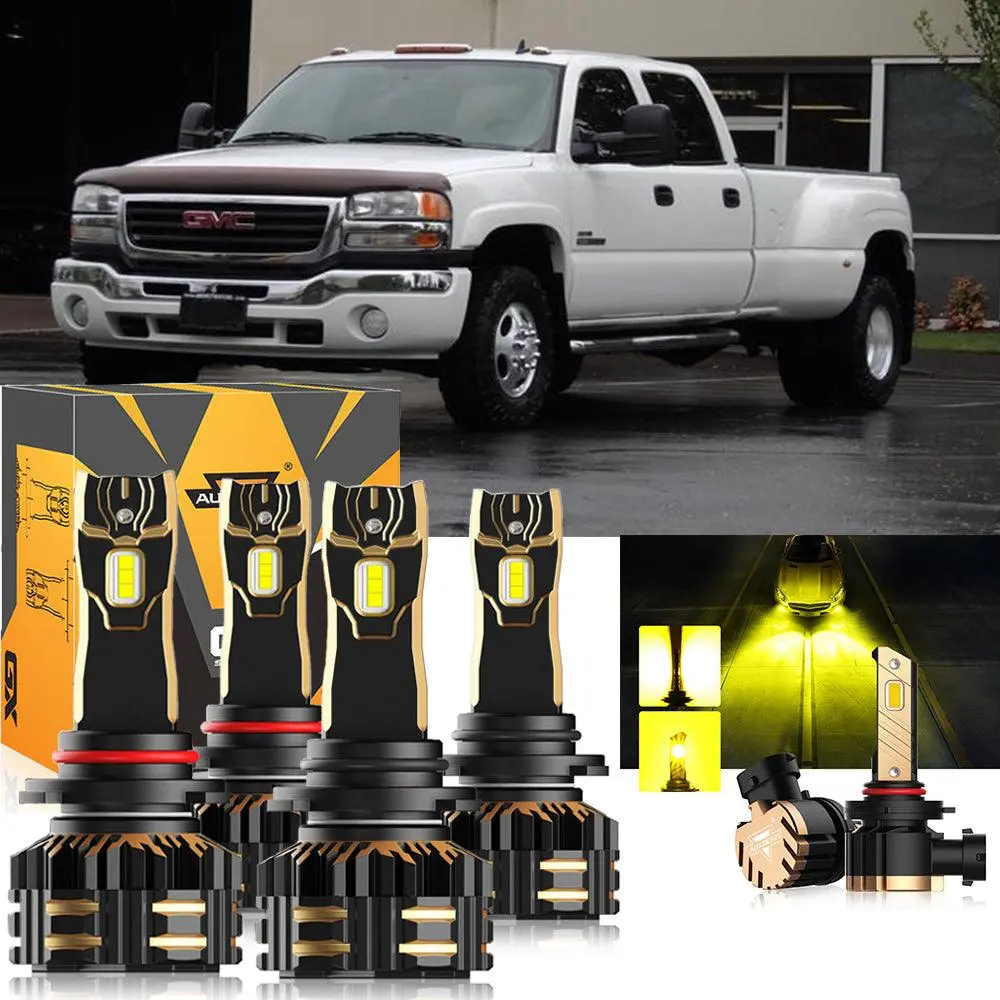For 2007 Gmc Sierra 3500 Classic 9005 9006 Led Headlight Bulbs Bundle 11