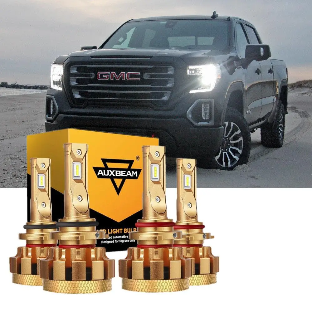 For 2003-2006 Gmc Sierra 1500 (Base Ht Sl Sle Slt Wt Hybrid) F-16 Plus Series Built-In Canbus Automotive Grade 14000Lm Led Light Bulbs High Low Beam Bundle 4