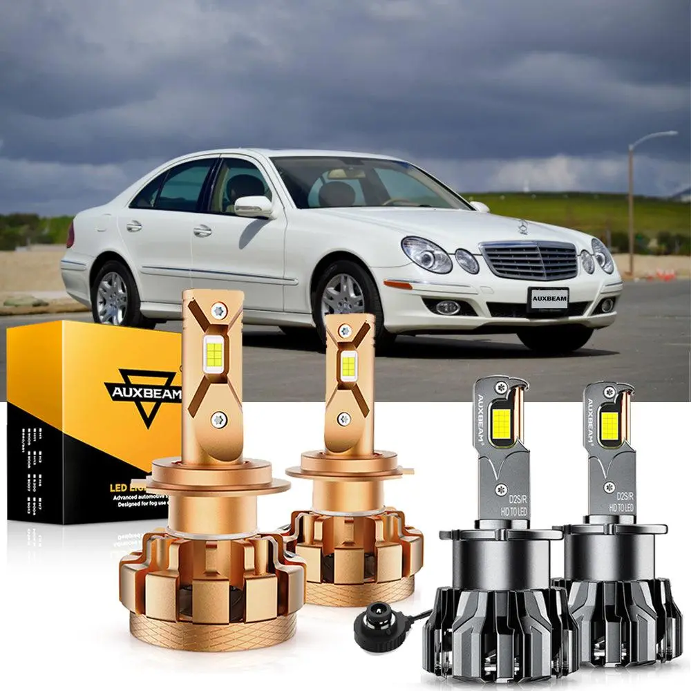 For 2000-2007 Mercedes-Benz E320 With Hid Headlamps Led Light Bulbs High Low Beam Bundle 1