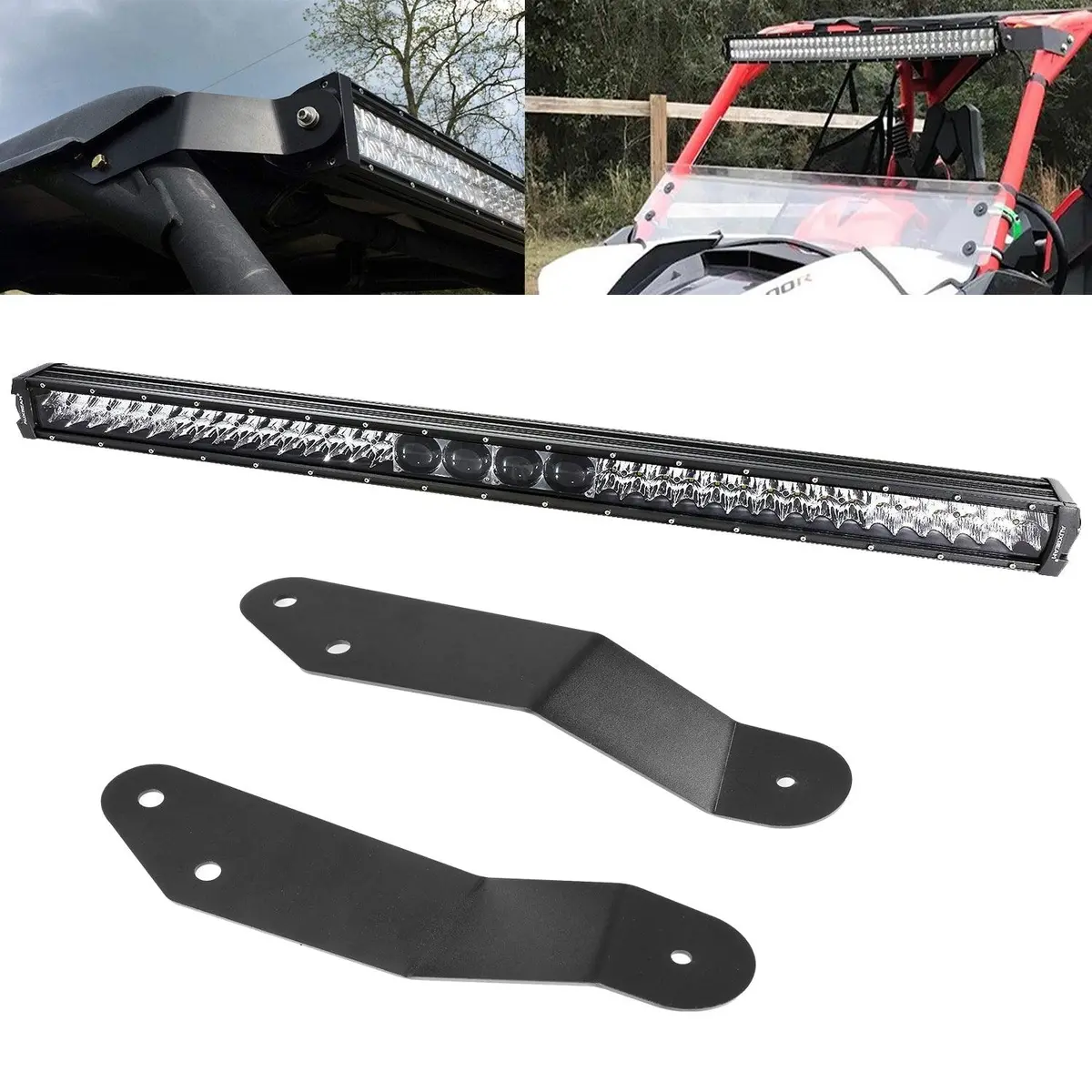42 Inch 5D-Pro Series Led Light Bar & Car Roof Windshield Led Light Bar Mounting Bracket For 2014-2019 Can-Am Commander 1000 800 Models 1