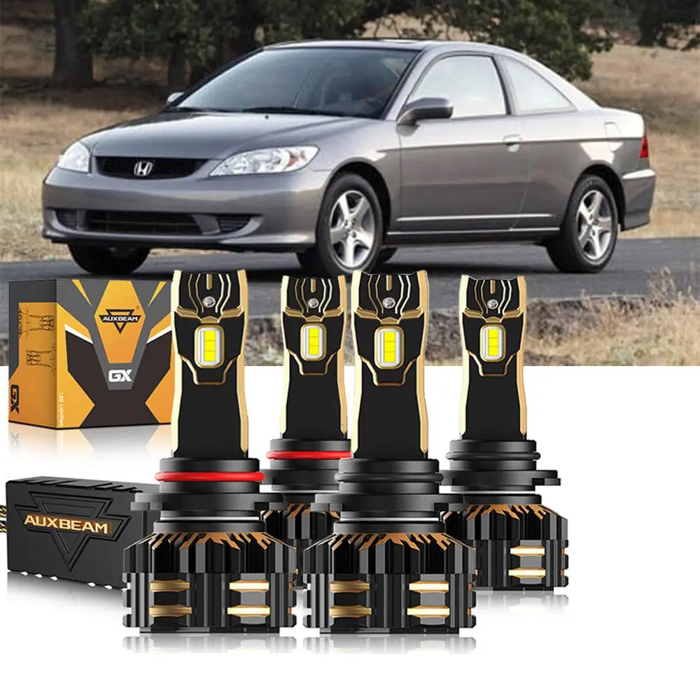 For 2004-2005 Honda Civic 9005 9006 Led Headlight Bulbs Bundle 1