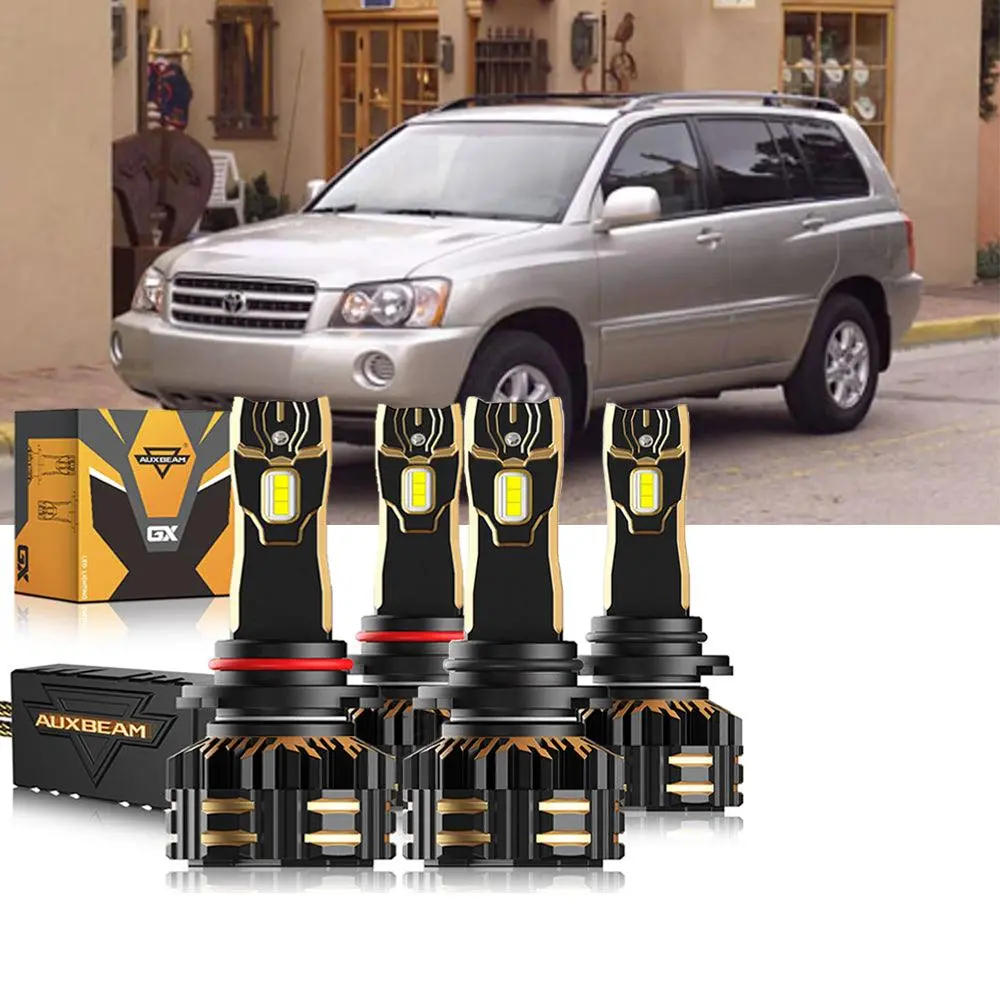 For 2001-2003 Toyota Highlander 9005 9006 Led Headlight Bulbs Bundle 1