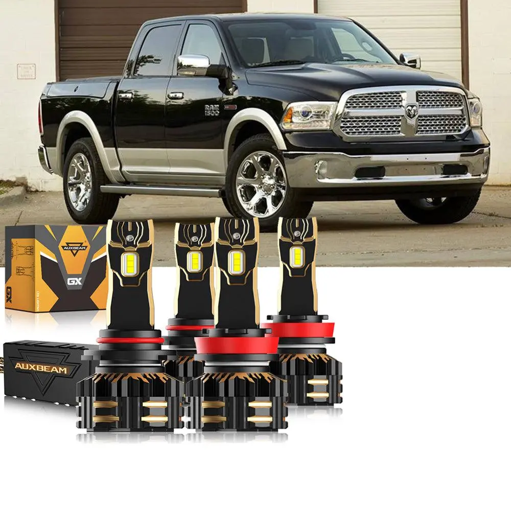 For 2014 Ram 1500 (Without Projector-Type Headlights) 9005 H11 Led Headlight Bulbs Bundle 14