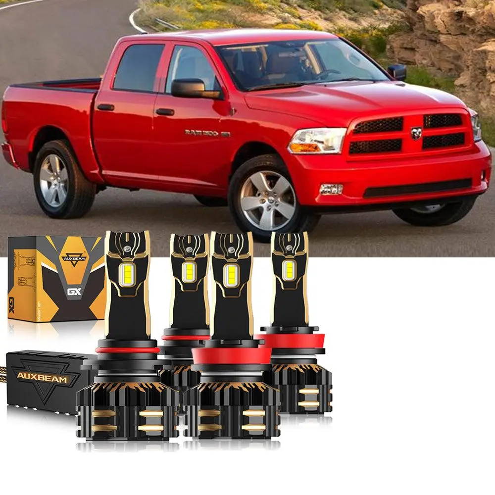 For 2011-2012 Ram 1500 (With 4 Headlamps) 9005 H13 Led Headlight Bulbs Bundle 12