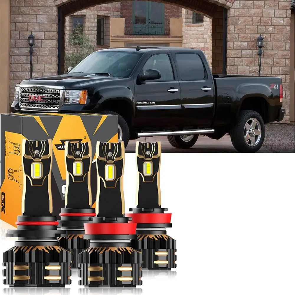 For 2007-2014 Gmc Sierra 3500 Hd 9005 H11 Led Headlight Bulbs Bundle 12