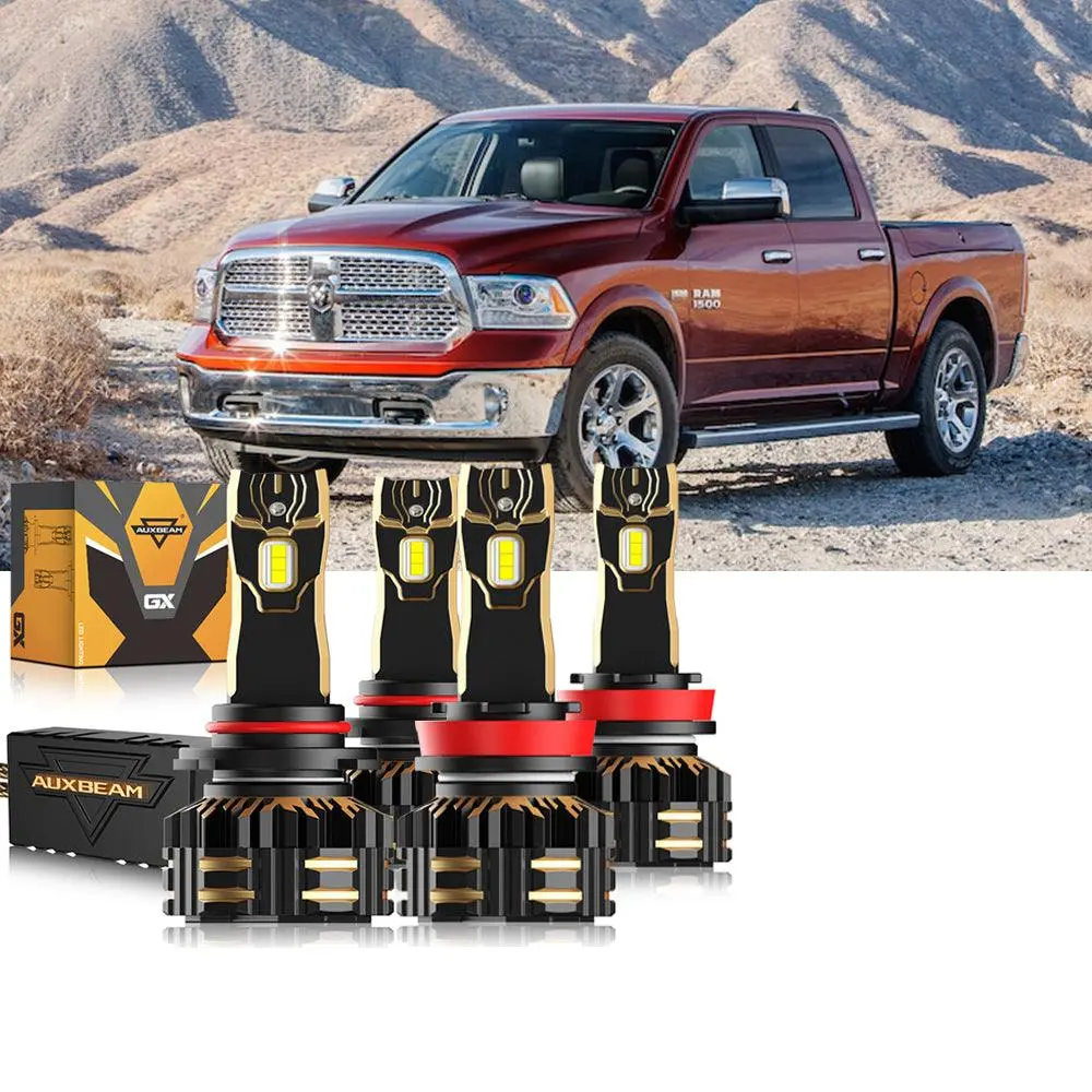 For 2013 Ram 1500 (Without Projector-Type Headlamps) 9005 H11 Led Headlight Bulbs Bundle 14