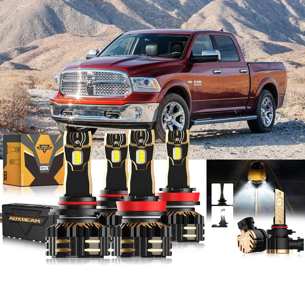 For 2013 Ram 1500 (Without Projector-Type Headlamps) 9005 H11 Led Headlight Bulbs Bundle 12