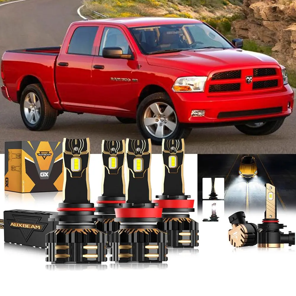 For 2011-2012 Ram 1500 (With 4 Headlamps) 9005 H13 Led Headlight Bulbs Bundle 2