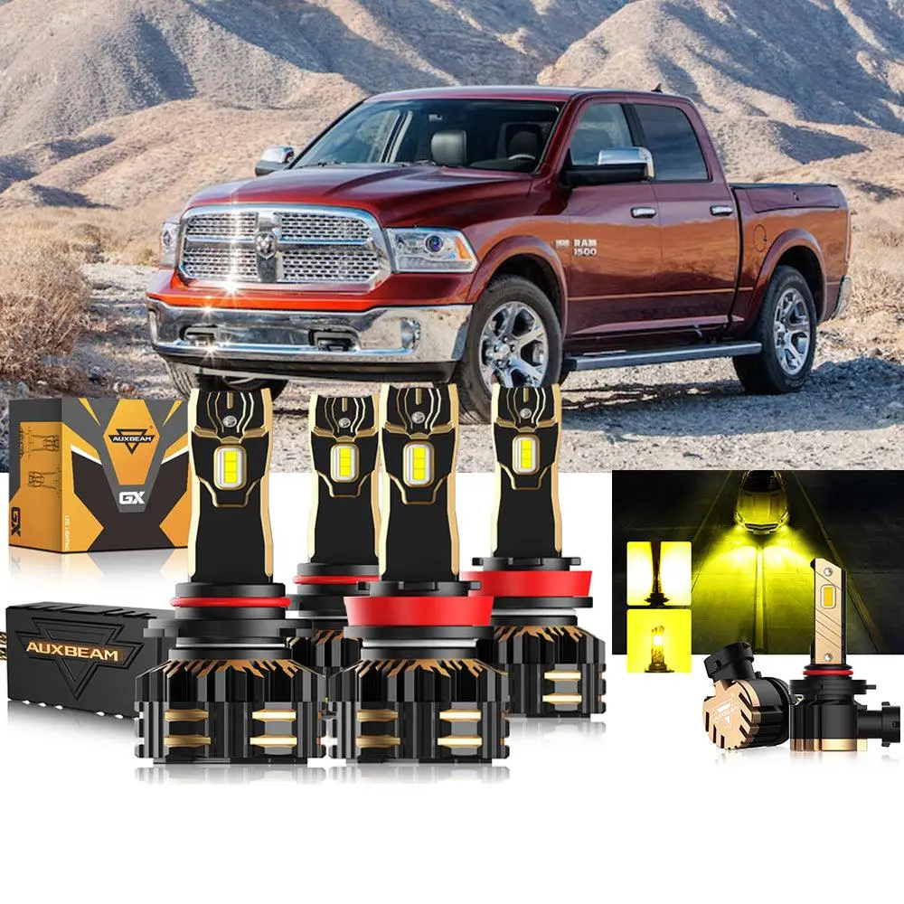 For 2013 Ram 1500 (Without Projector-Type Headlamps) 9005 H11 Led Headlight Bulbs Bundle 13