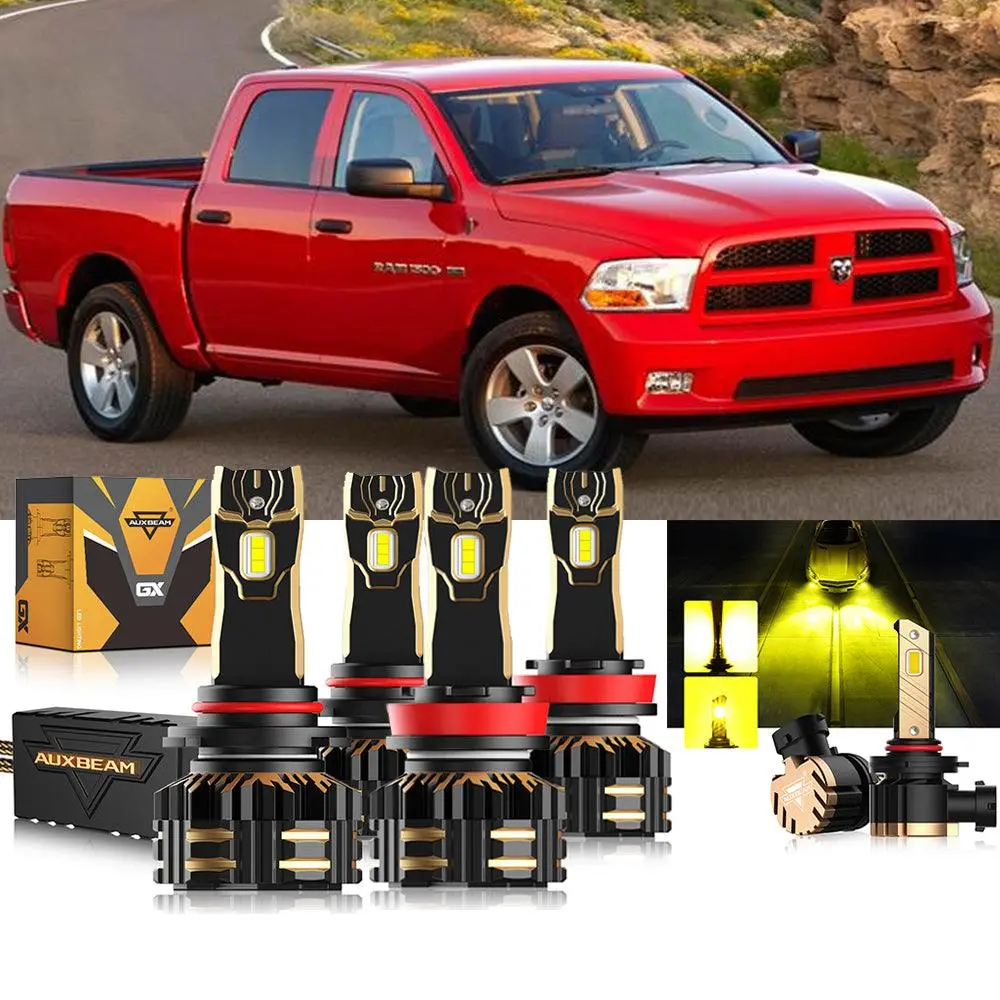 For 2011-2012 Ram 1500 (With 4 Headlamps) 9005 H13 Led Headlight Bulbs Bundle 11