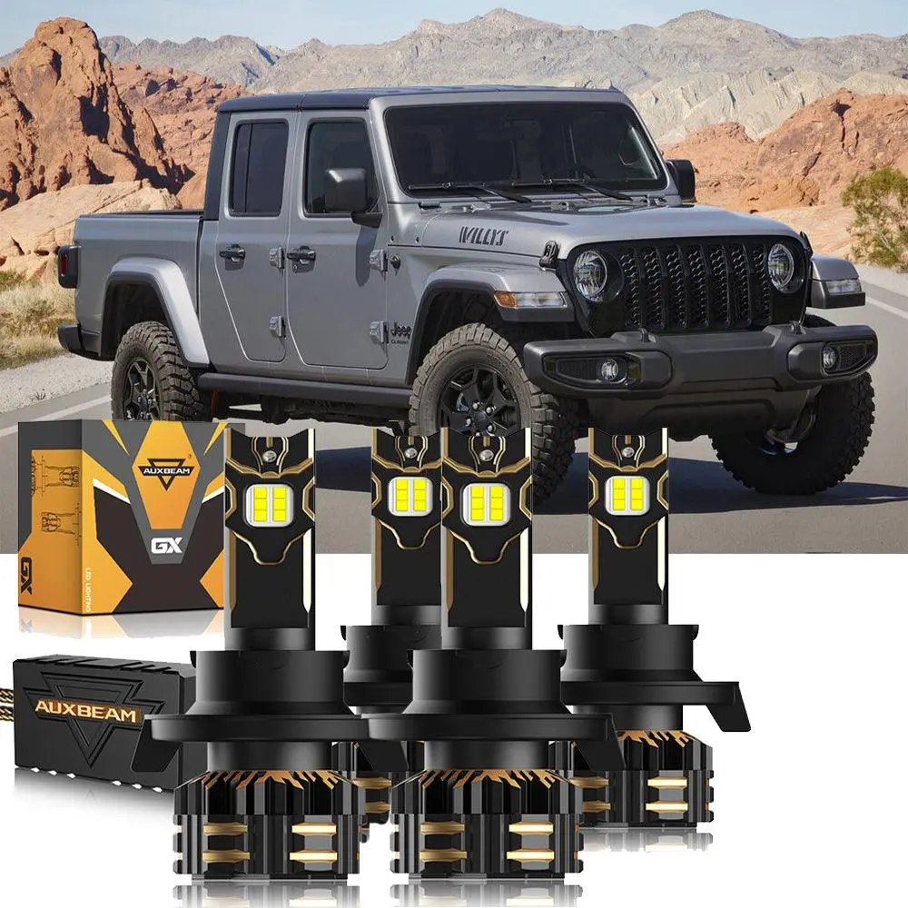 For 2020 Jeep Gladiation H13 Led Headlight Bulbs Bundle 1
