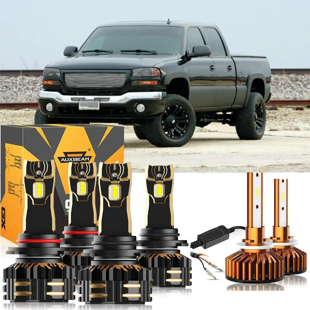 For 2001-2002 Gmc Sierra 2500 Hd 9005 9006 Led Headlight Bulbs Bundle 1