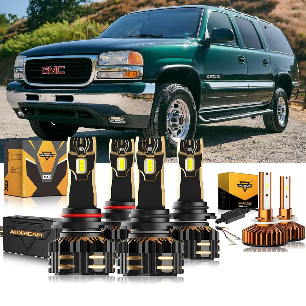 For 2000-2001 Gmc Yukon Xl 1500 9005 9006 Led Headlight Bulbs Bundle 1