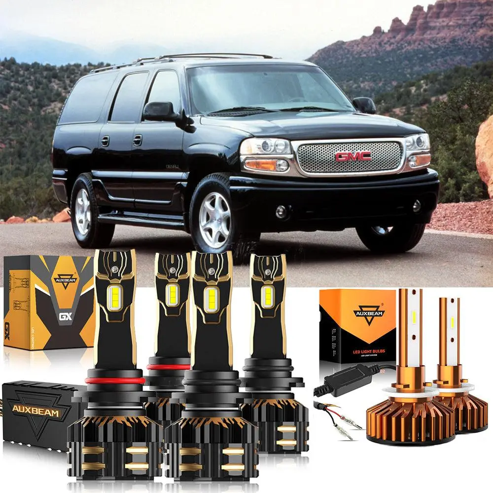 For 2000-2001 Gmc Yukon 9005 9006 Led Headlight Bulbs Bundle 1