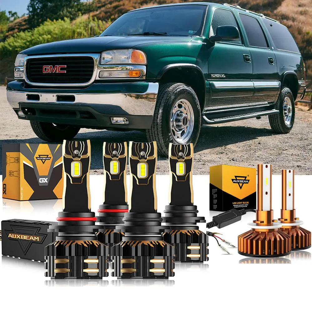 For 2000-2006 Gmc Yukon Xl 2500 9005 9006 Led Headlight Bulbs Bundle 1