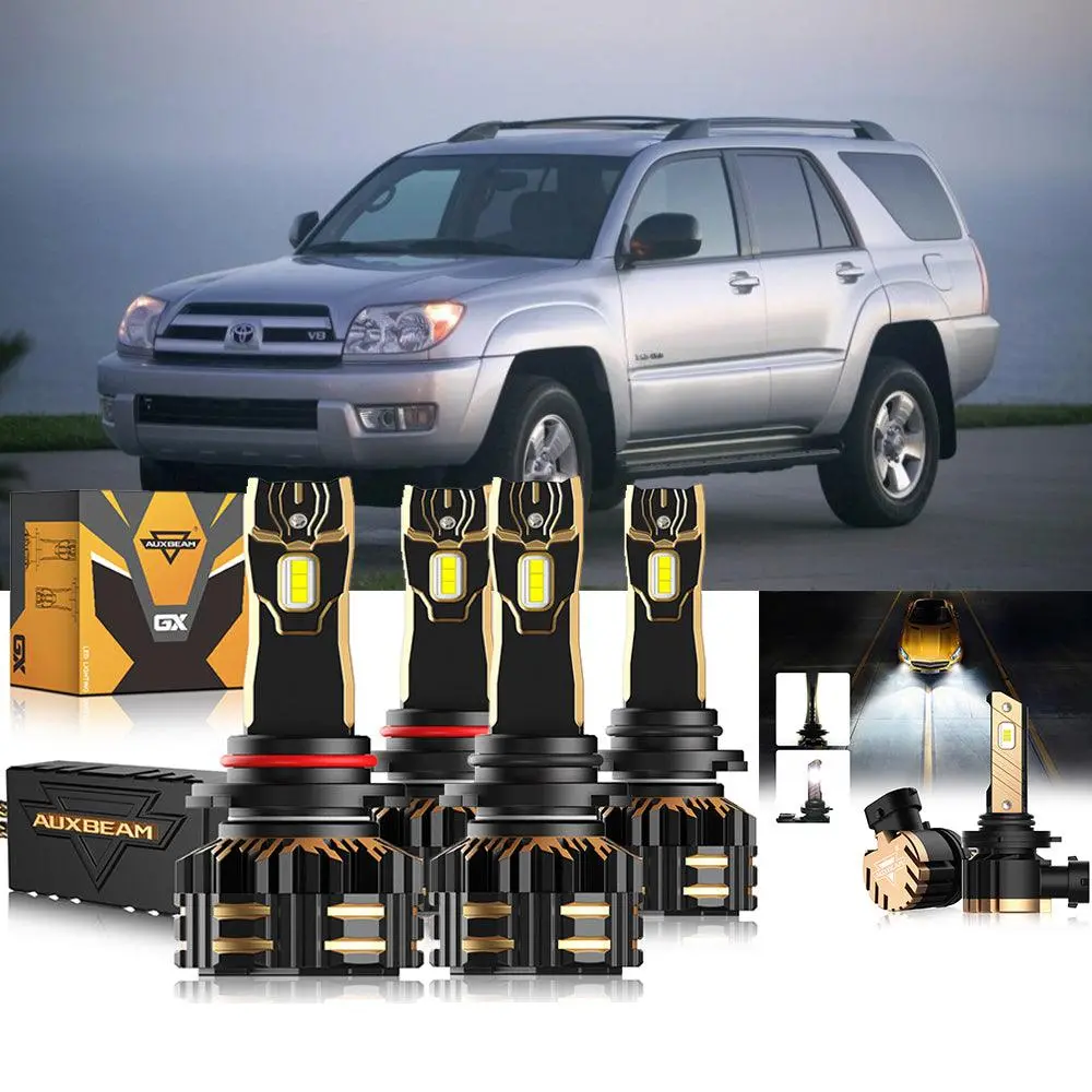 For 2003-2004 Toyota 4Runner 9005 9006 Led Headlight Bulbs Bundle 1