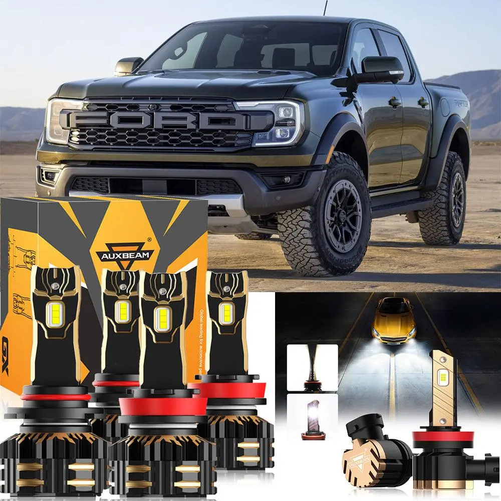 For 2019 Ford Ranger 9005 H11 Led Headlight Bulbs Bundle 1