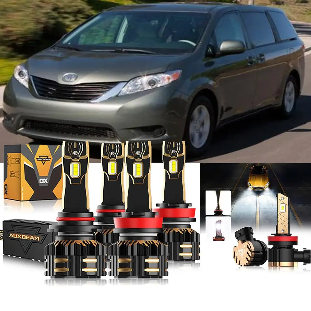 For 2011-2019 Toyota Sienna 9005 H11 Led Headlight Bulbs Bundle 1