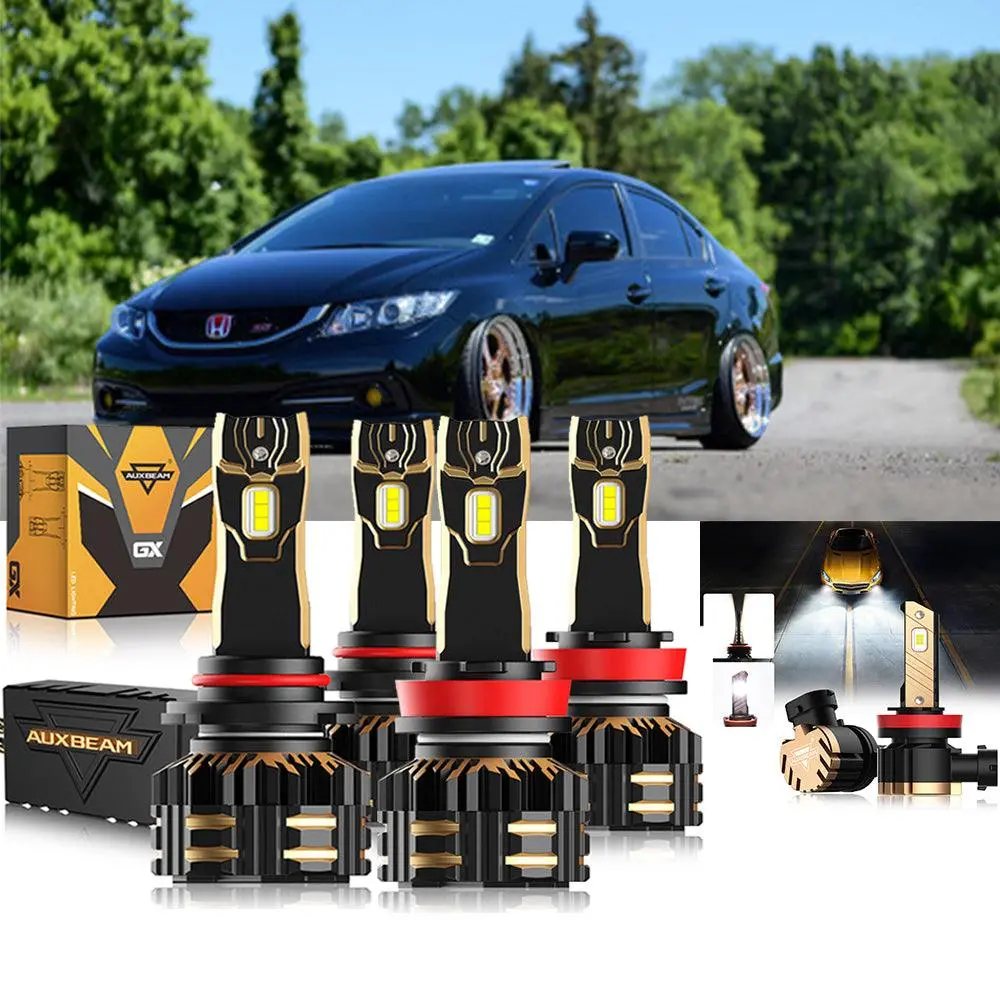 For 2014-2015 Honda Civic 9005 H11 9006 Led Headlight Bulbs Bundle 15