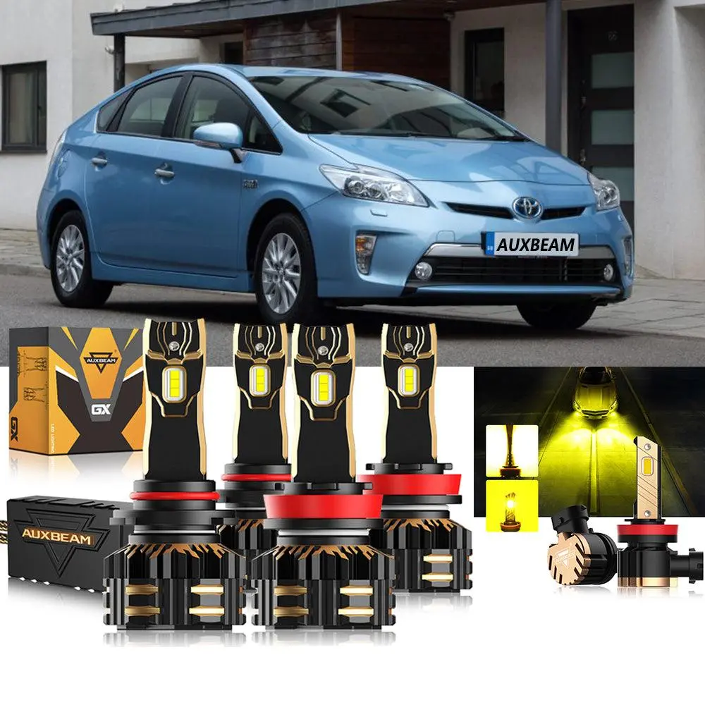For 2012-2015 Toyota Prius Plug-In 9005 H11 Led Headlight Bulbs Bundle 12