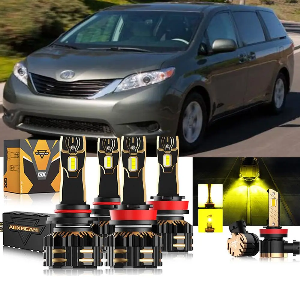 For 2011-2019 Toyota Sienna 9005 H11 Led Headlight Bulbs Bundle 11