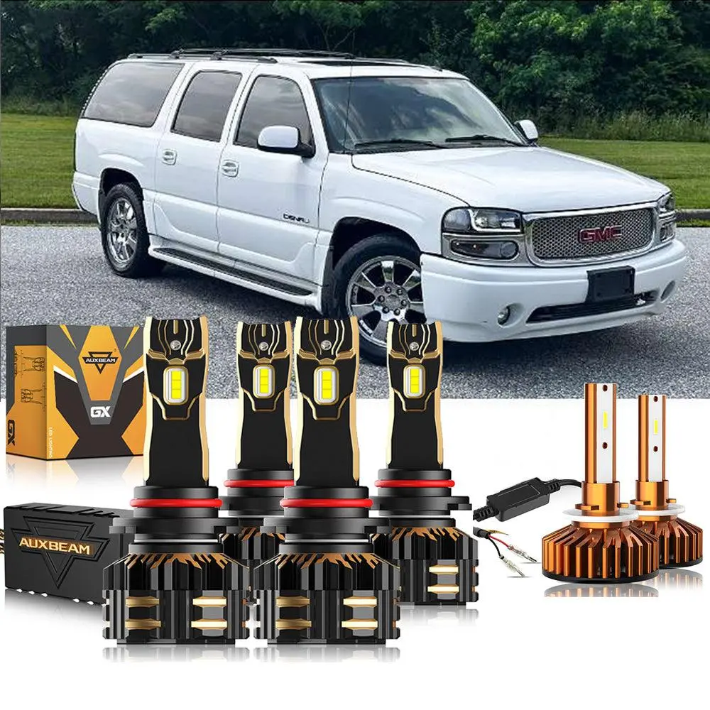 For 2002-2006 Gmc Yukon Xl 1500 9005 9006 Led Headlight Bulbs Bundle 1