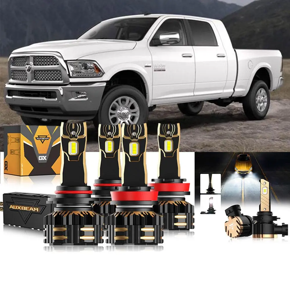 For 2018-2019 Ram 2500 (Without Projector-Type Headlights) 9005 H11 Led Headlights Bulbs Bundle 12