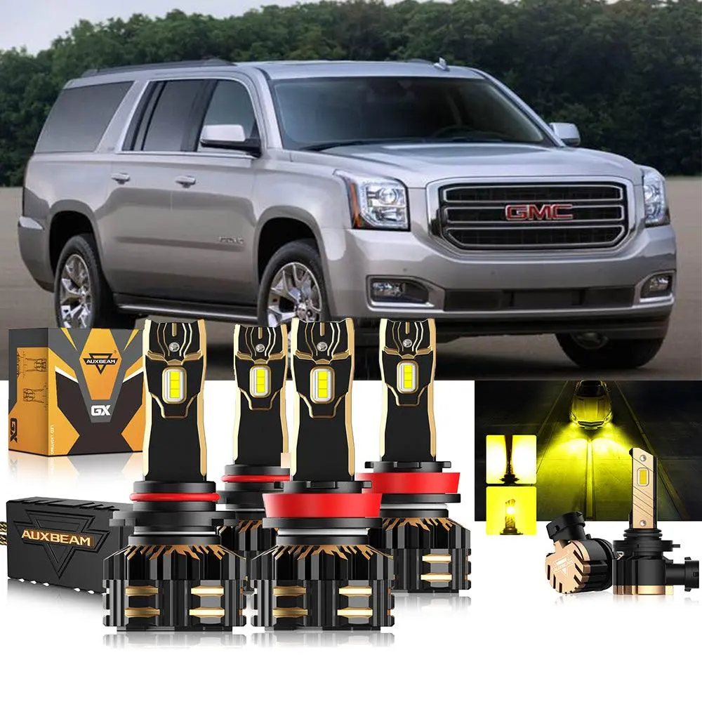 For 2017-2018 Gmc Yukon Xl Halogen 9005 H11 Led Headlight Bulbs Bundle 2