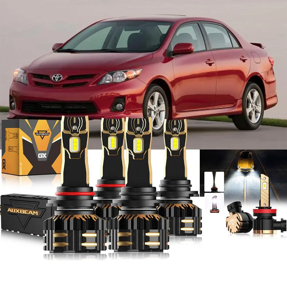 For 2009-2013 Toyota Corolla 9005 9006 Led Headlight Bulbs Bundle 1