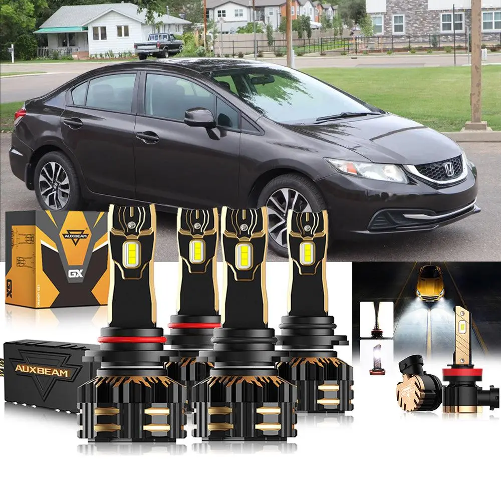 For 2006-2013 Honda Civic 9005 9006 Led Headlight Bulbs Bundle 1