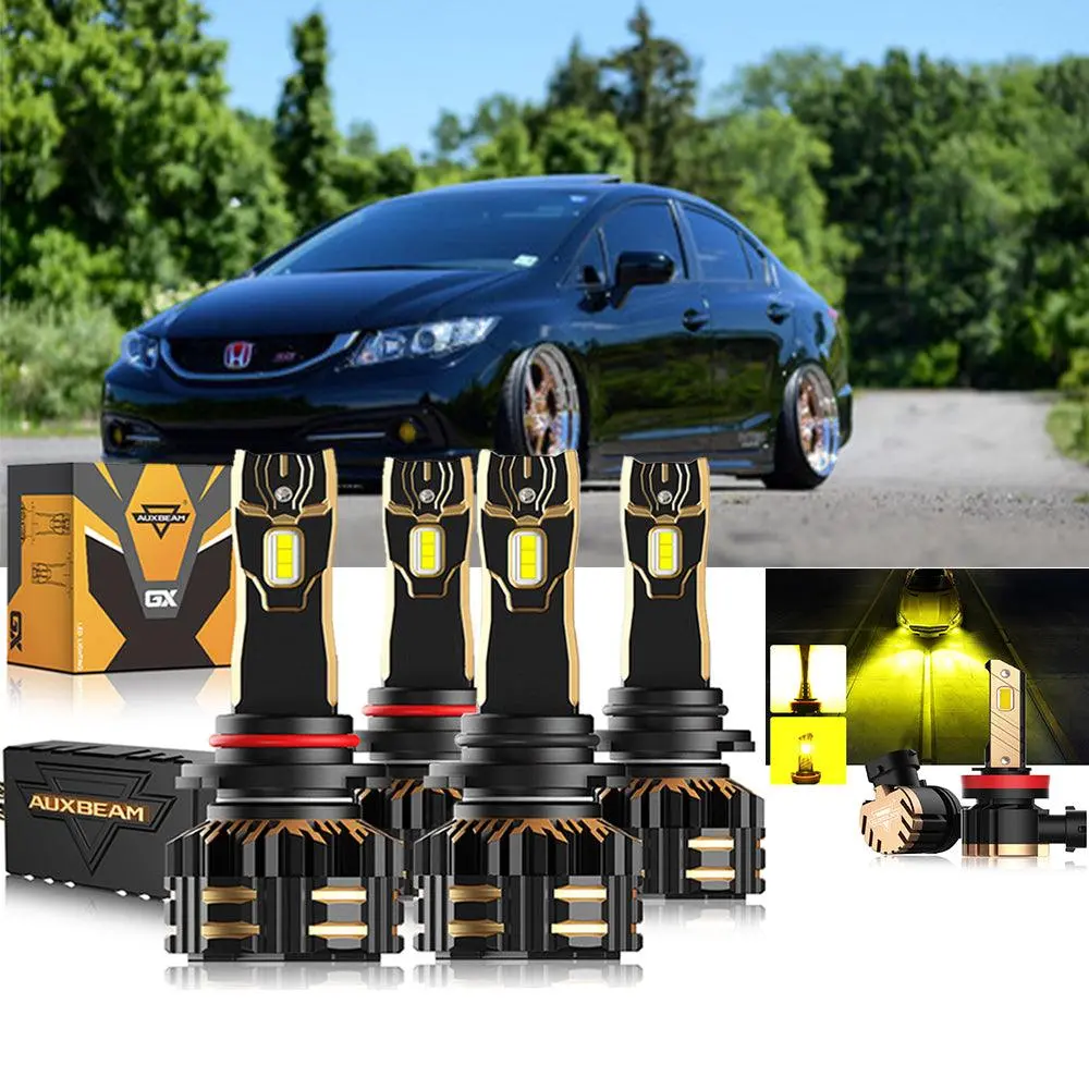 For 2014-2015 Honda Civic 9005 H11 9006 Led Headlight Bulbs Bundle 12