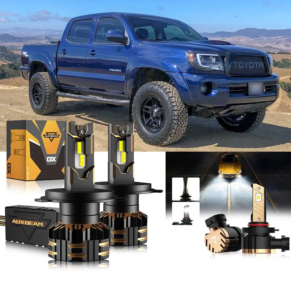For 2005-2011 Toyota Tacoma H4 Led Headlight Bulbs Bundle 2