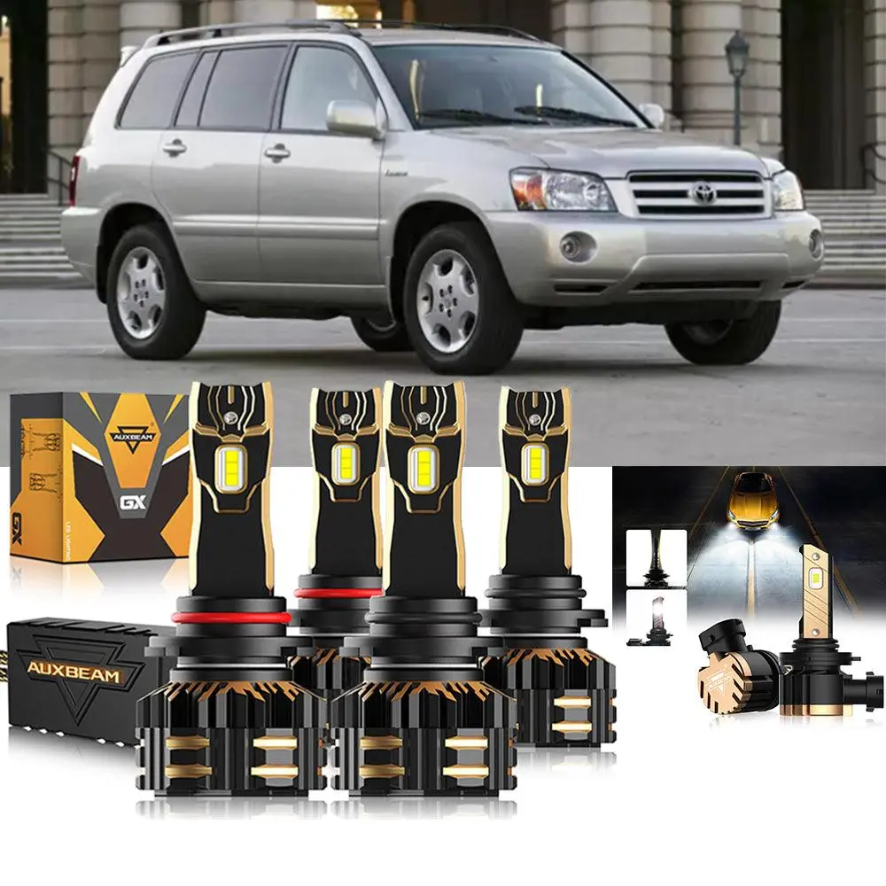 For 2004-2007 Toyota Highlander 9005 9006 Led Headlight Bulbs Bundle 1